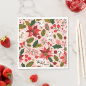 ポインセチアの冬の休日 スタンダードランチョンナプキン (インサイチュ)