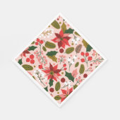ポインセチアの冬の休日 スタンダードランチョンナプキン (角)