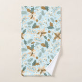 ポインセチアの冬の休日 バスタオルセット (ハンドタオル)