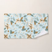 ポインセチアの冬の休日 バスタオルセット (ハンドタオル)