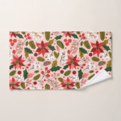 ポインセチアの冬の休日 バスタオルセット (ハンドタオル)