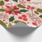 ポインセチアの冬の休日 ラッピングペーパー (角)