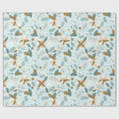 ポインセチアの冬の休日 ラッピングペーパー (フラット)