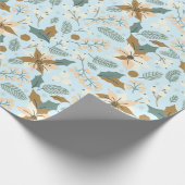 ポインセチアの冬の休日 ラッピングペーパー (角)