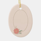 ポインセチアの大枝とバナーの写真 セラミックオーナメント (裏面)