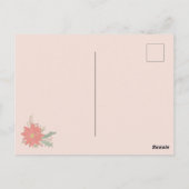 ポインセチアの大枝とバナー ポストカード (裏面)