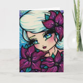 ポインセチアの妖精の冬の妖精のクリスマスの芸術カード シーズンカード (正面)