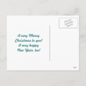 ポインセチアの孔雀の羽のクリスマスの郵便はがき シーズンポストカード (裏面)