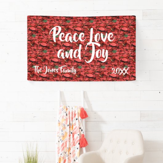 ポインセチアの平和愛および喜び 横断幕 (インサイチュ)