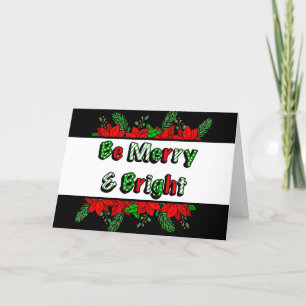 ポインセチアの手描きイラストがかわいいクリスマスカード カード