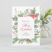 ポインセチアの植物学的なクリスマス シーズンカード (スタンド正面)