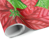 ポインセチアの水の色クリスマスパターン ラッピングペーパー (ロールコーナー)
