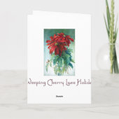 ポインセチアの水彩画のファインアートの挨拶状 カード (裏面)