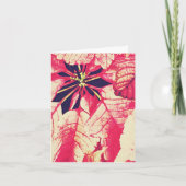 ポインセチアの花のクリスマス シーズンカード (正面)