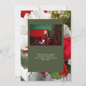 ポインセチアの花のハッピー ホリデー 2 フォト カード (裏面)