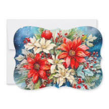 ポインセチアの花束にシグネチャーとメッセージを追加