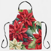 ポインセチアの花 エプロン (正面)