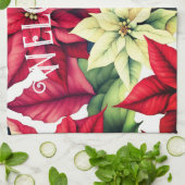 ポインセチアの花 キッチンタオル (折り畳み)