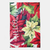 ポインセチアの花 キッチンタオル (縦)