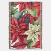 ポインセチアの花 スローブランケット (正面縦)