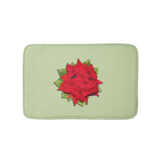 ポインセチアの花 バスマット (正面)