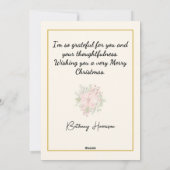 ポインセチアの葉と実のリース 感謝のカード シーズンカード (裏面)