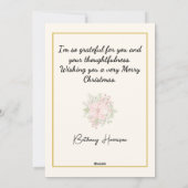 ポインセチアの葉と実のリース　感謝のカード シーズンカード (裏面)