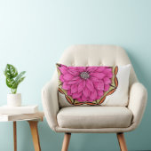 ポインセチアのLubarのマゼンタの枕 ランバークッション (椅子)