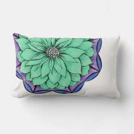 ポインセチアのLubarの青い枕 ランバークッション