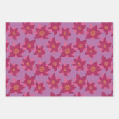 ポインセチアイラストレーションはっきりした花 ラッピングペーパーシート (正面)