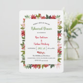 ポインセチアウォーターカラークリスマスリハーサルディナー 招待状 (スタンド正面)