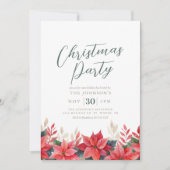 ポインセチアエレガントクリスマスパーティー 招待状 (正面)