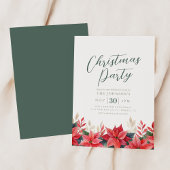 ポインセチアエレガントクリスマスパーティー 招待状