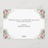 ポインセチアエレガントクリスマス中指あいさつ シーズンカード (裏面)