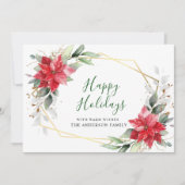 ポインセチアエレガントクリスマス中指あいさつ シーズンカード (正面)