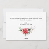 ポインセチアエレガントクリスマス中指あいさつ シーズンカード (裏面)