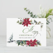 ポインセチアエレガントクリスマス中指あいさつ シーズンカード (スタンド正面)