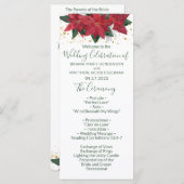 ポインセチアエレガントグリーンクリスマス結婚式 プログラム (正面/裏面)