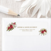 ポインセチアエレガントフラワーズバプテスマ差出人住所 ラベル (インサイチュ)