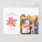 ポインセチアエレガントメリークリスマスフォト シーズンポストカード (正面)
