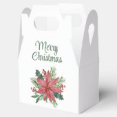 ポインセチアエレガントレッドフローラメリークリスマス フェイバーボックス (オープン)