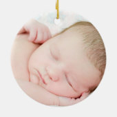 ポインセチアエレファントベビー第1初めてのクリスマス セラミックオーナメント (裏面)