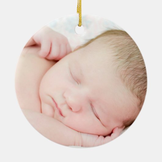 ポインセチアエレファントベビー第1初めてのクリスマス セラミックオーナメント (裏面)