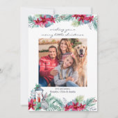 ポインセチアカジュアルランタン台本クリスマス写真 シーズンカード (正面)