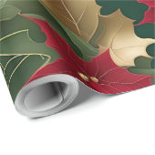 ポインセチアガレラッピング紙 ラッピングペーパー (ロールコーナー)