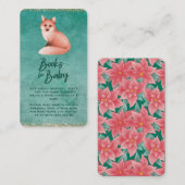 ポインセチアキツネ赤ちゃんシャワー予約リクエスト エンクロージャーカード (正面/裏面)