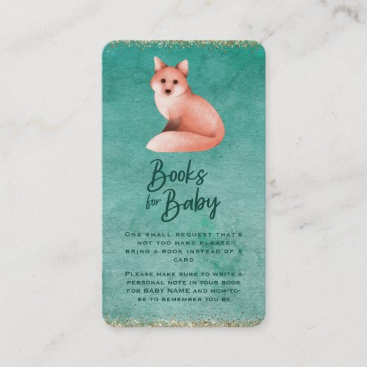 ポインセチアキツネ赤ちゃんシャワー予約リクエスト エンクロージャーカード (正面)