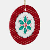 ポインセチアクリスマスオーナメント セラミックオーナメント (右)