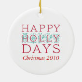 ポインセチアクリスマスオーナメント セラミックオーナメント (裏面)