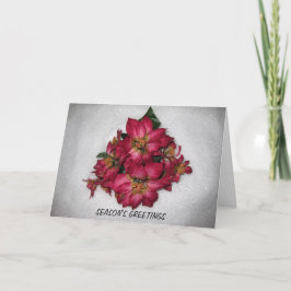 ポインセチアクリスマスカード シーズンカード